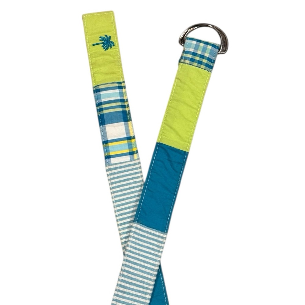 Lilly Pulitzer D-Ring Plaid Cotton Belt L